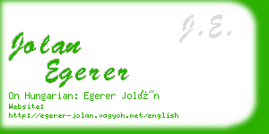 jolan egerer business card